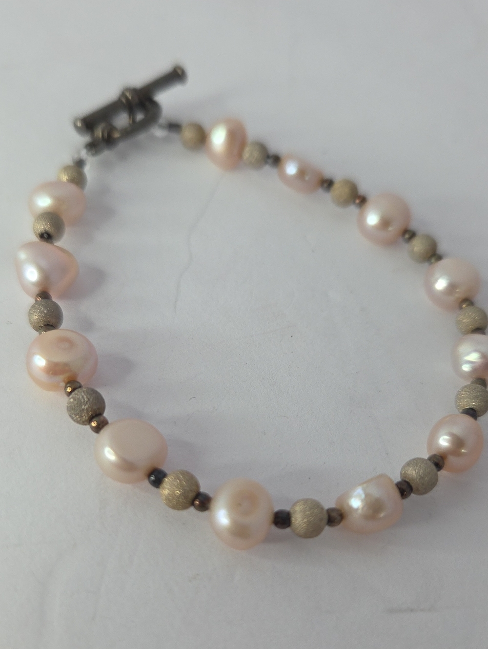 Fresh water pearls, SS microbeads powdered Sugar Small Beads Size 7